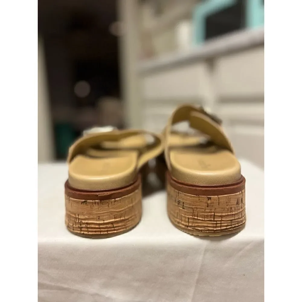 J/Slides NYC BELINDA Sand Leather Sandals MSRP: $169.00